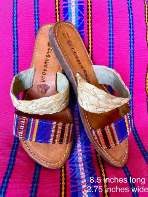 Colorful 2 Strap Leather Sandal- Sandalias Multi Colores de Cuero