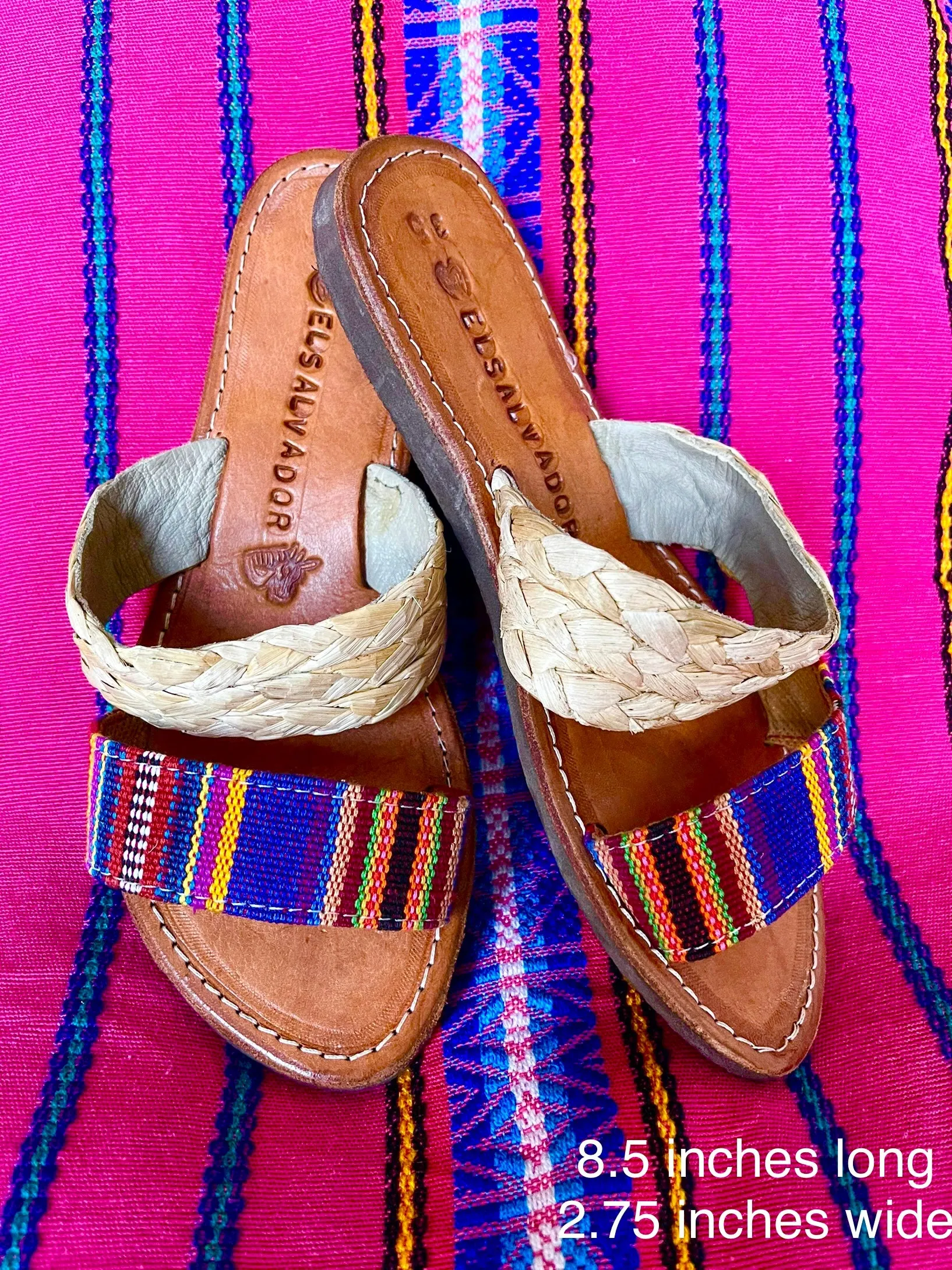 Colorful 2 Strap Leather Sandal- Sandalias Multi Colores de Cuero