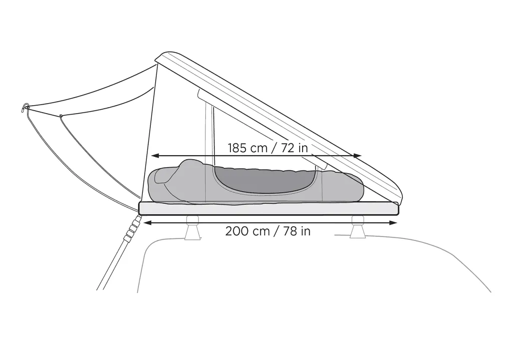 Cort cu prindere pe plafon auto Thule Thule Basin Wedge 2P - Negru