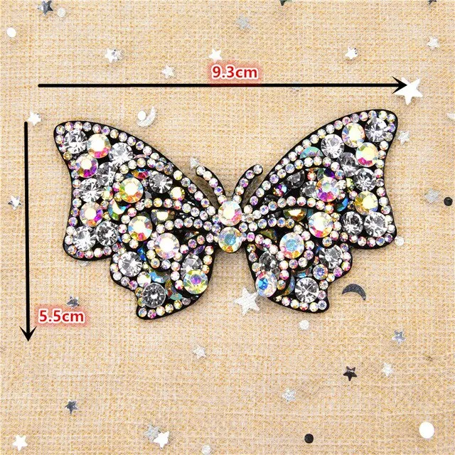 Crystals Rhinestone Bow Tie and Butterfly Applique