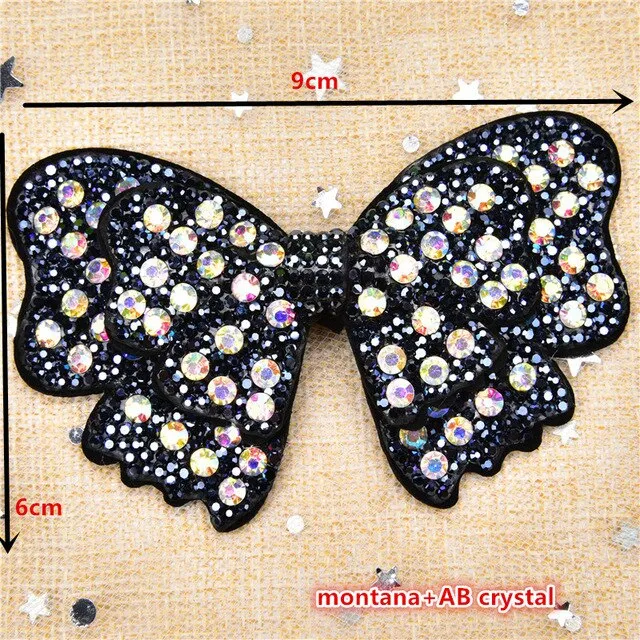 Crystals Rhinestone Bow Tie and Butterfly Applique