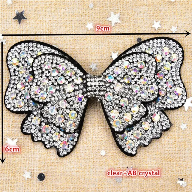 Crystals Rhinestone Bow Tie and Butterfly Applique