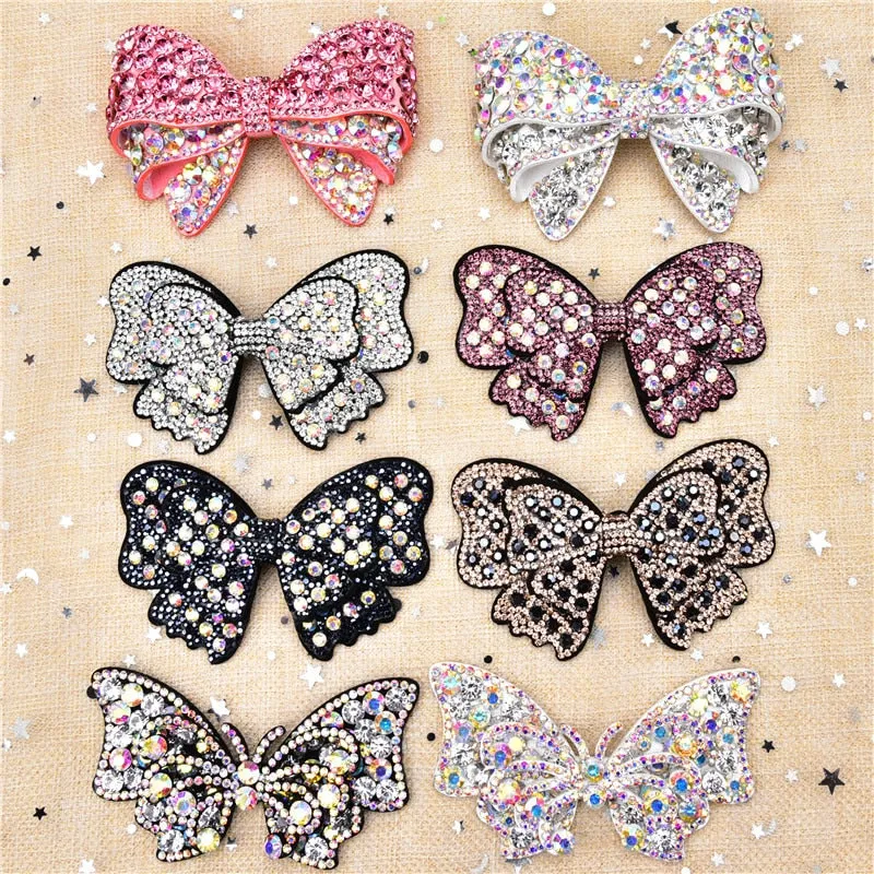 Crystals Rhinestone Bow Tie and Butterfly Applique
