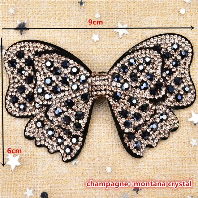 Crystals Rhinestone Bow Tie and Butterfly Applique