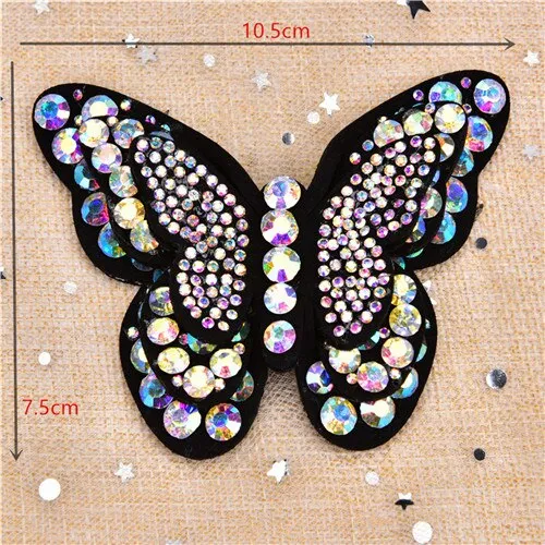 Crystals Rhinestone Bow Tie and Butterfly Applique