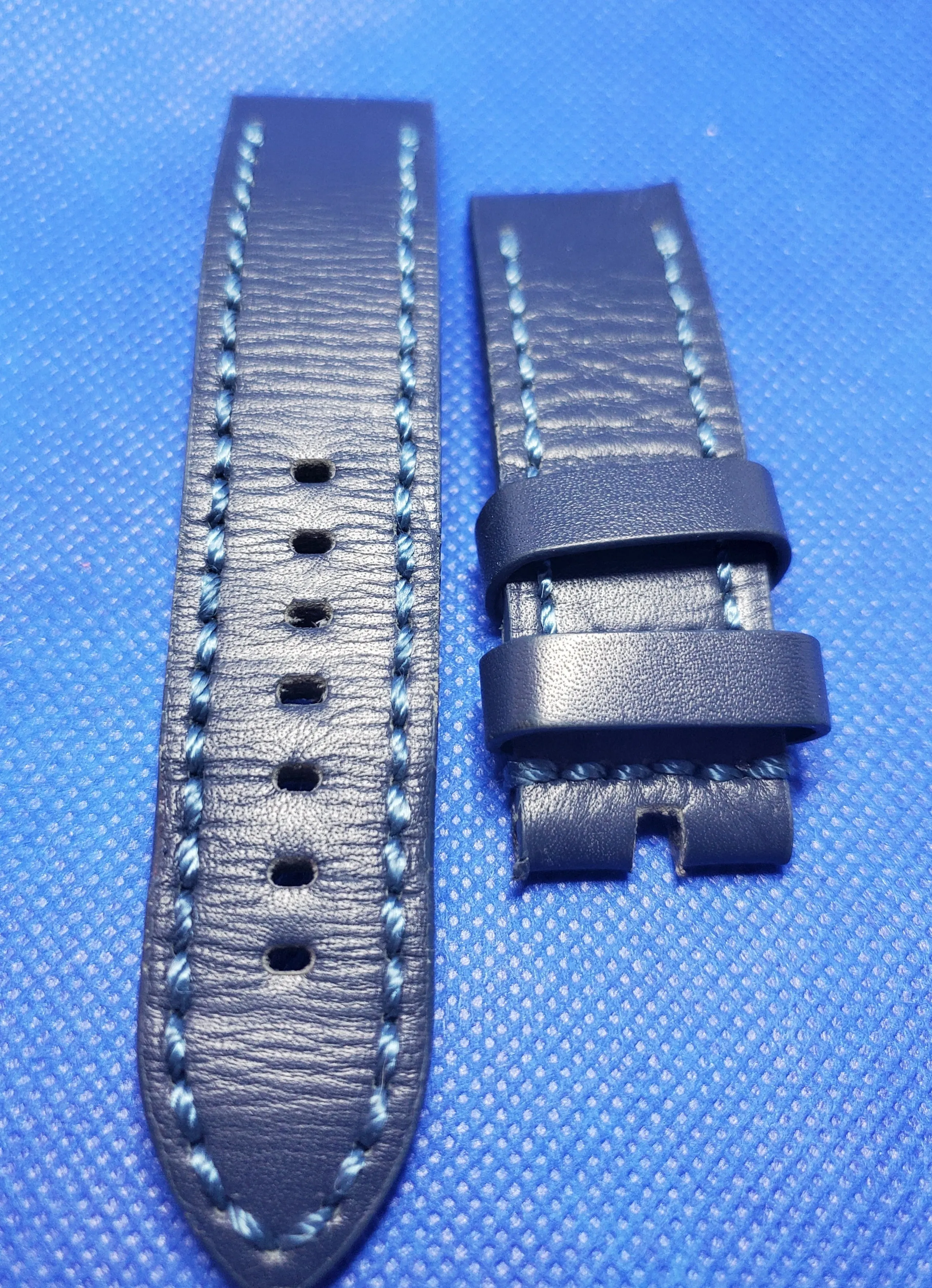 Custom Vintage Leather Band  24mm (Blue)