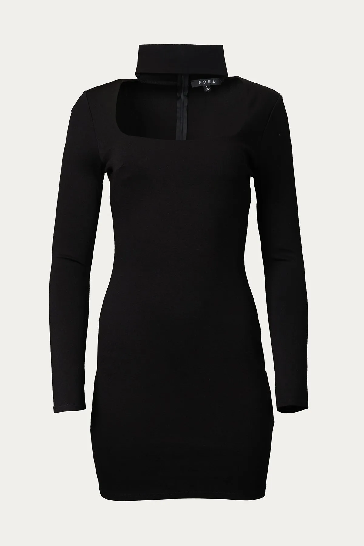 CUTOUT CREPE MINI DRESS