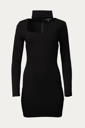 CUTOUT CREPE MINI DRESS