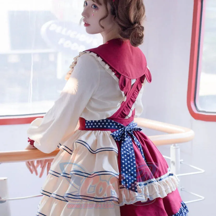 Daily Lovely Dot Lolita Cake Strap Skirt Two Piece Sets S22828