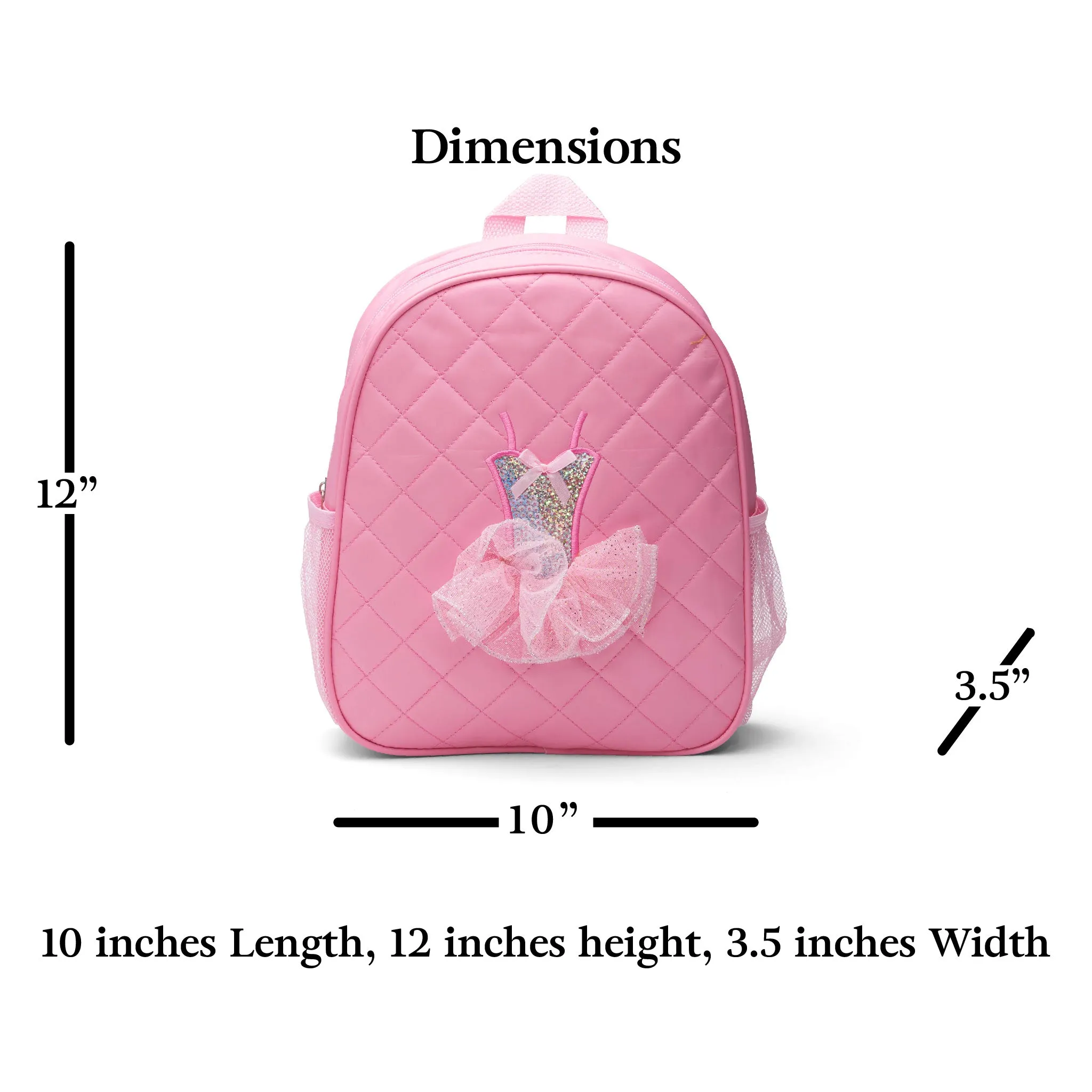 Dance Backpack Quilted Sequin Ballerina Tutu Backpack Medium Girls 3-9