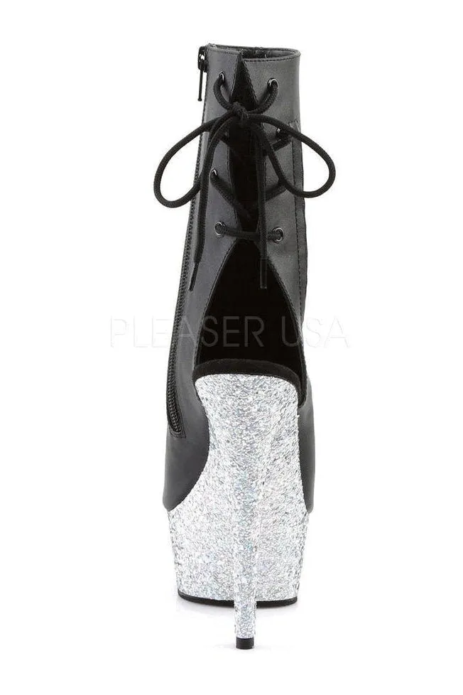 DELIGHT-1018LG Platform Boot | Black Faux Leather