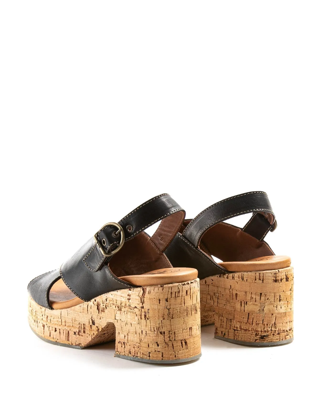 DEVON Black Leather Sandals