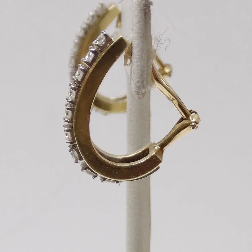 Diamond 14K Gold Hoop Earrings