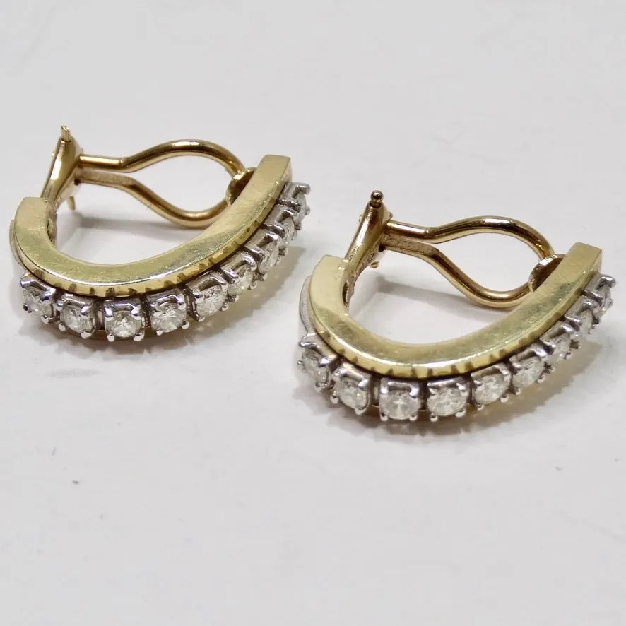 Diamond 14K Gold Hoop Earrings