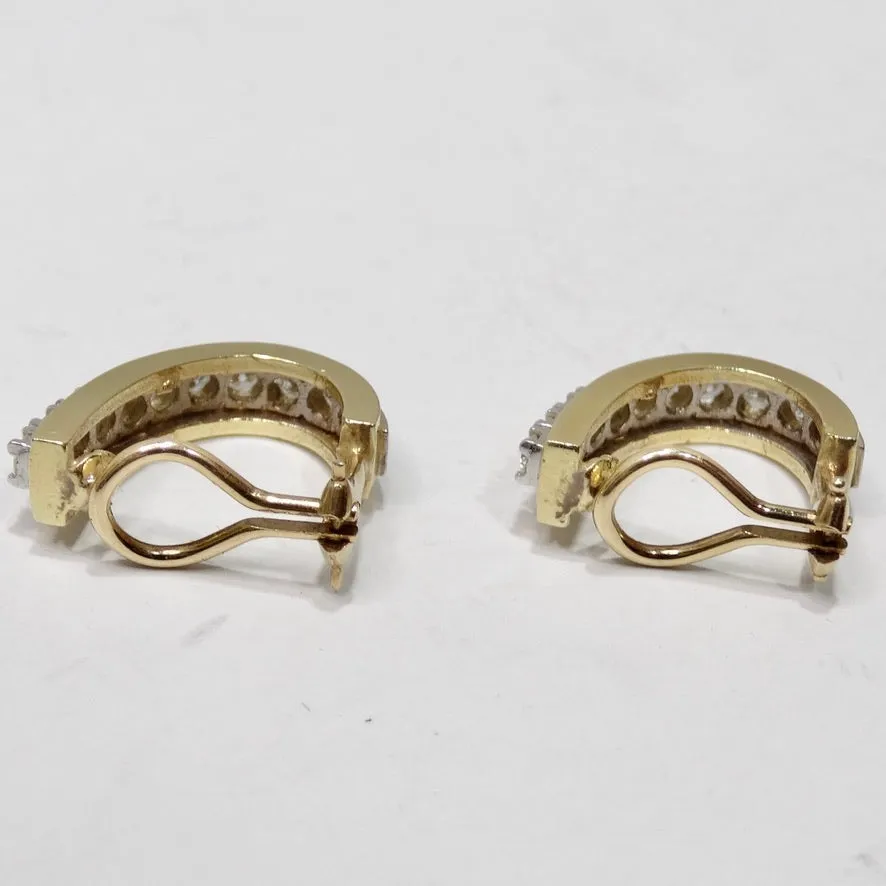 Diamond 14K Gold Hoop Earrings