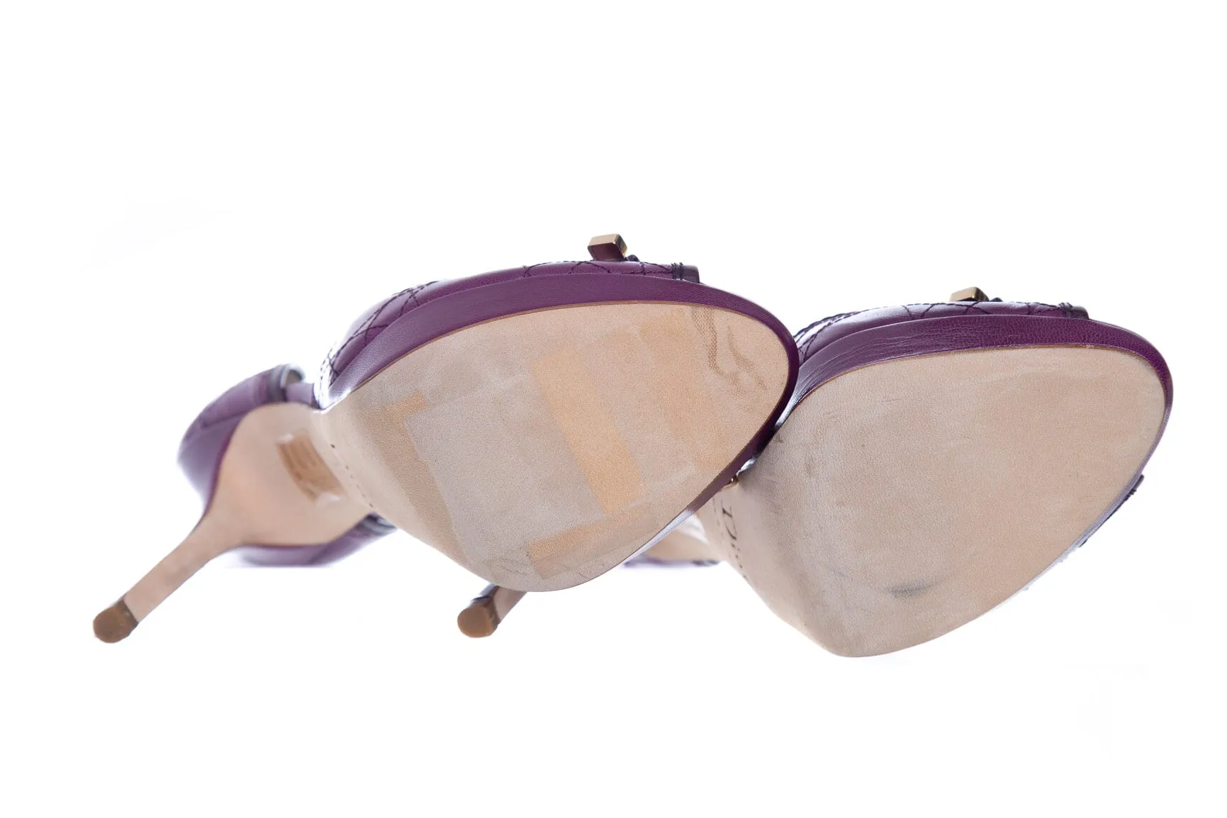 Dior Purple Cannage Bow Heels SZ 37.5