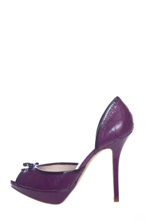 Dior Purple Cannage Bow Heels SZ 37.5