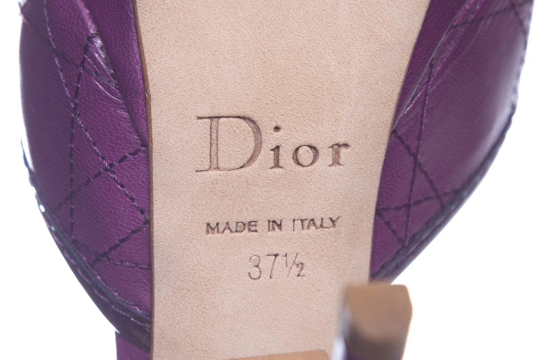 Dior Purple Cannage Bow Heels SZ 37.5