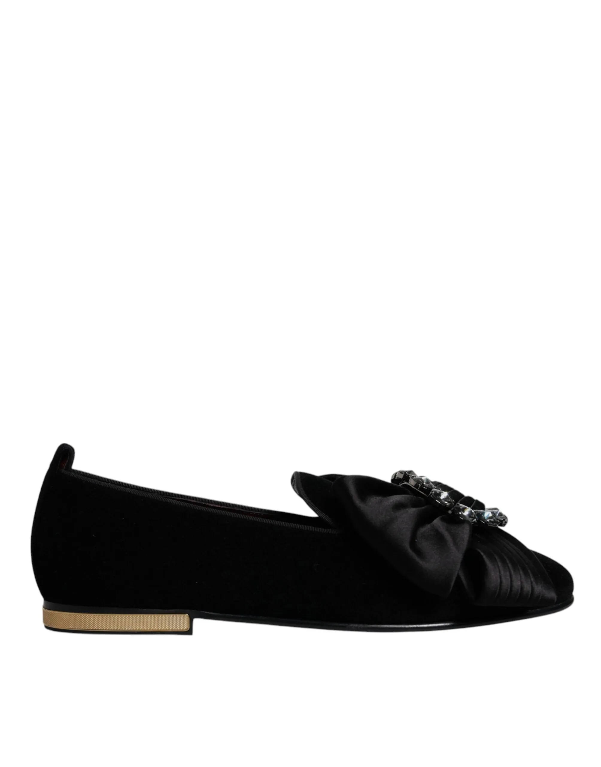 Dolce&Gabbana Men Black Loafers Cotton Blend Crystals Dress Flat Shoes Sz EUR 43