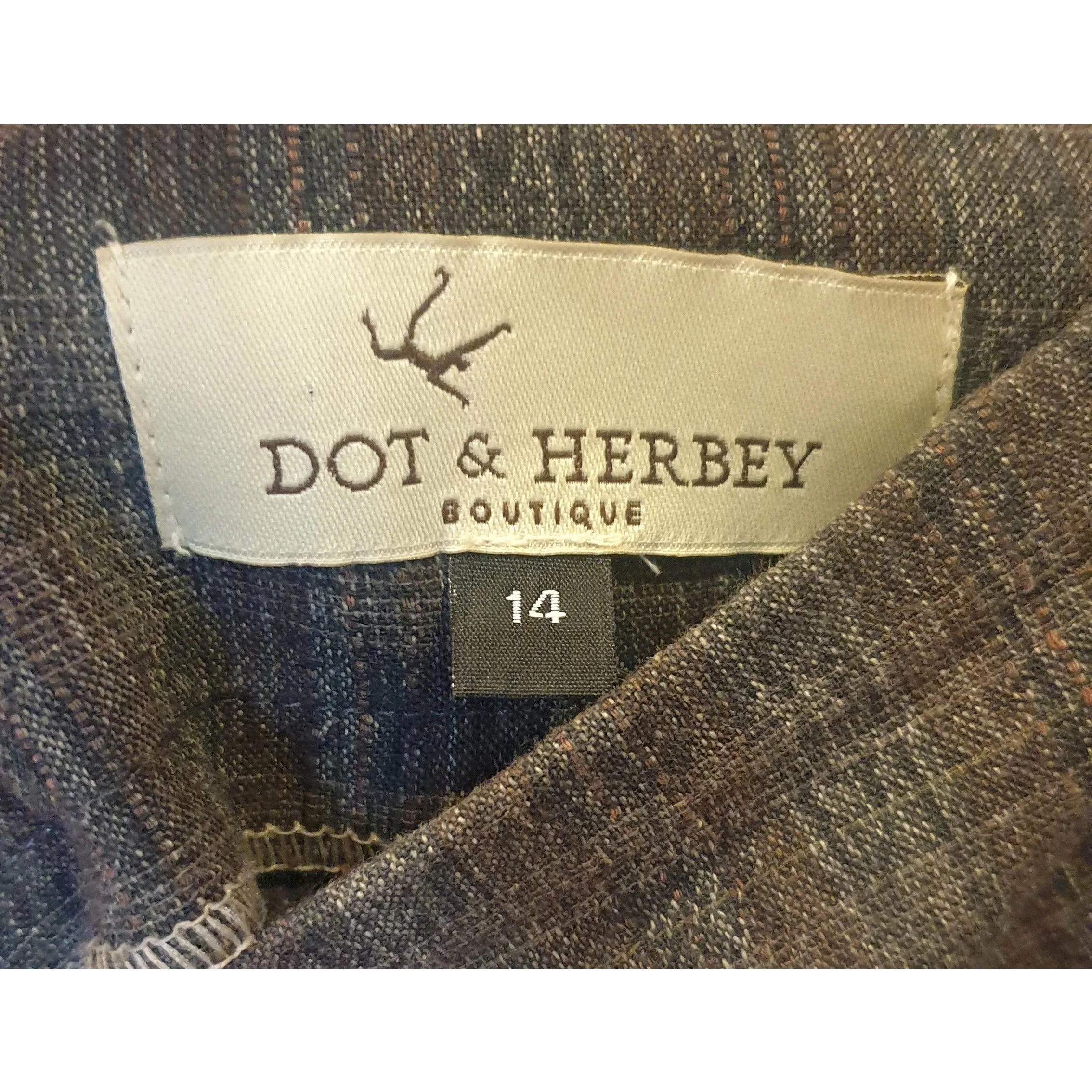 Dot Herbey pre-owned cotton/linen check print skirt size 14