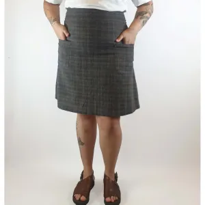 Dot Herbey pre-owned cotton/linen check print skirt size 14