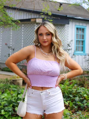 Dreaming Of You Mocked Waist Crop Top, Lavender