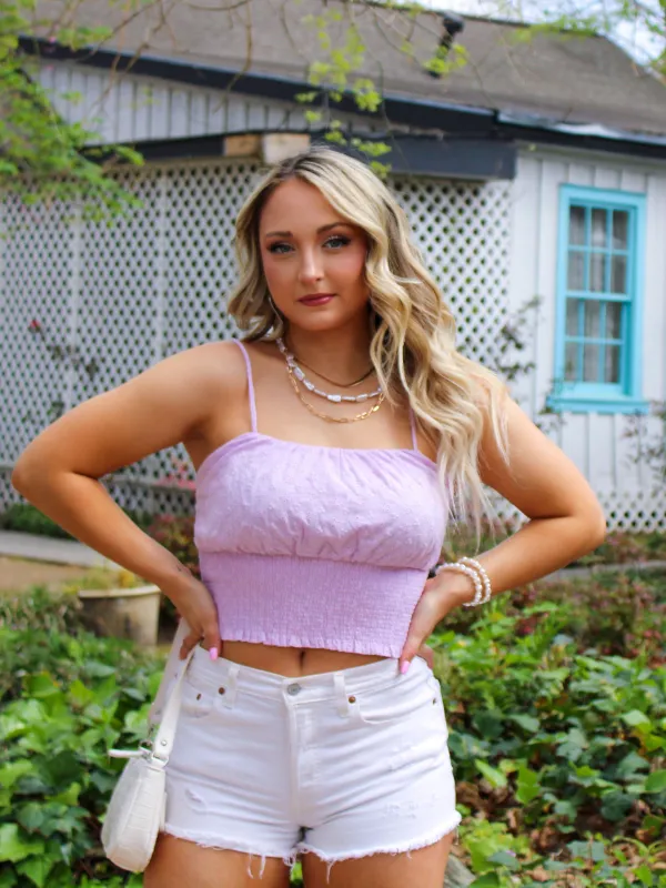 Dreaming Of You Mocked Waist Crop Top, Lavender