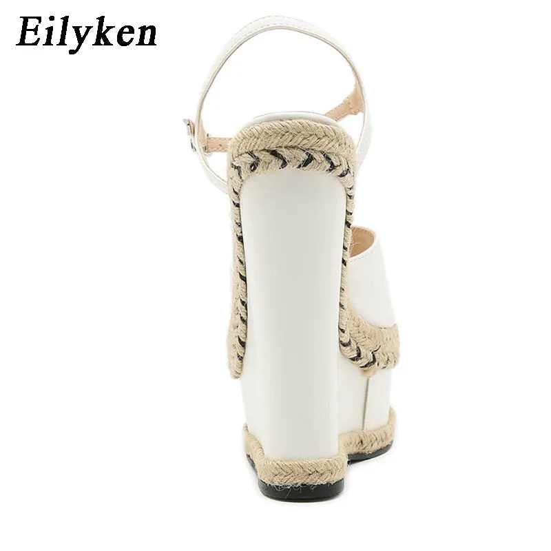 Eilyken Summer Fashion Open Toe Ankle Buckle Strap Platform
