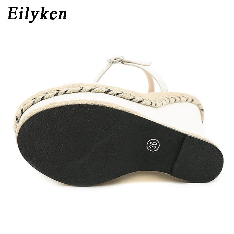 Eilyken Summer Fashion Open Toe Ankle Buckle Strap Platform