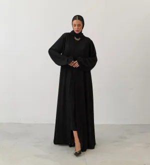 Elegance Two-Piece Abaya Set | Black