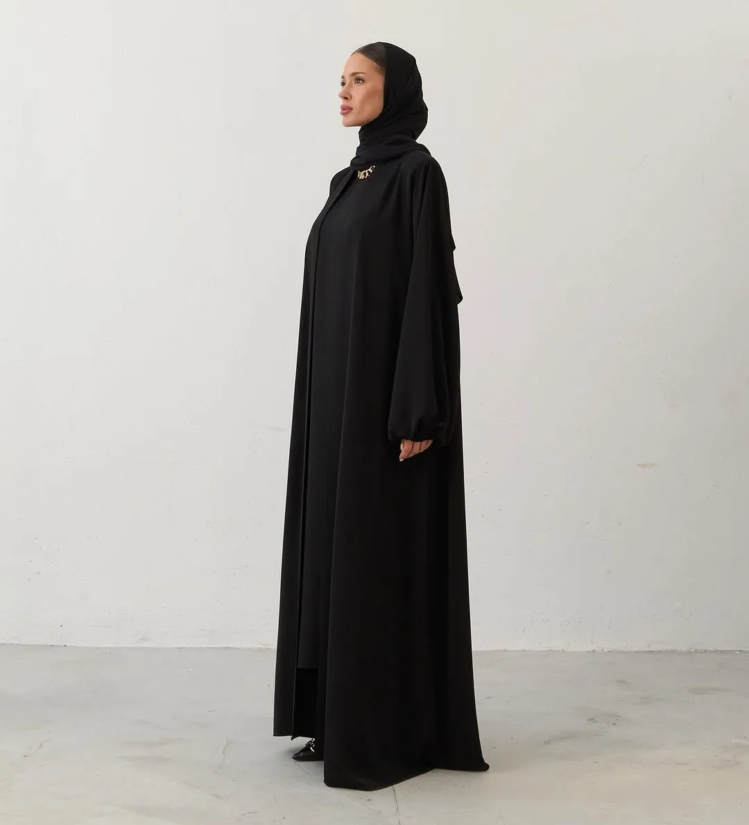 Elegance Two-Piece Abaya Set | Black