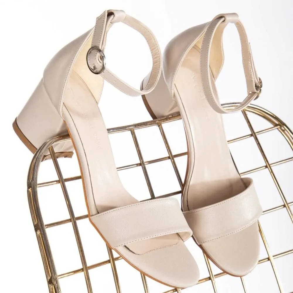 Ella Low Vegan Heels | Champagne