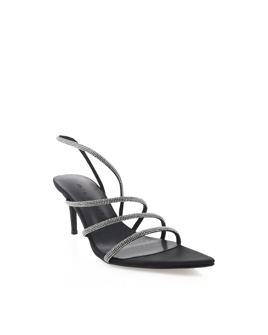 ELOWEN - BLACK SATIN-DIAMANTE
