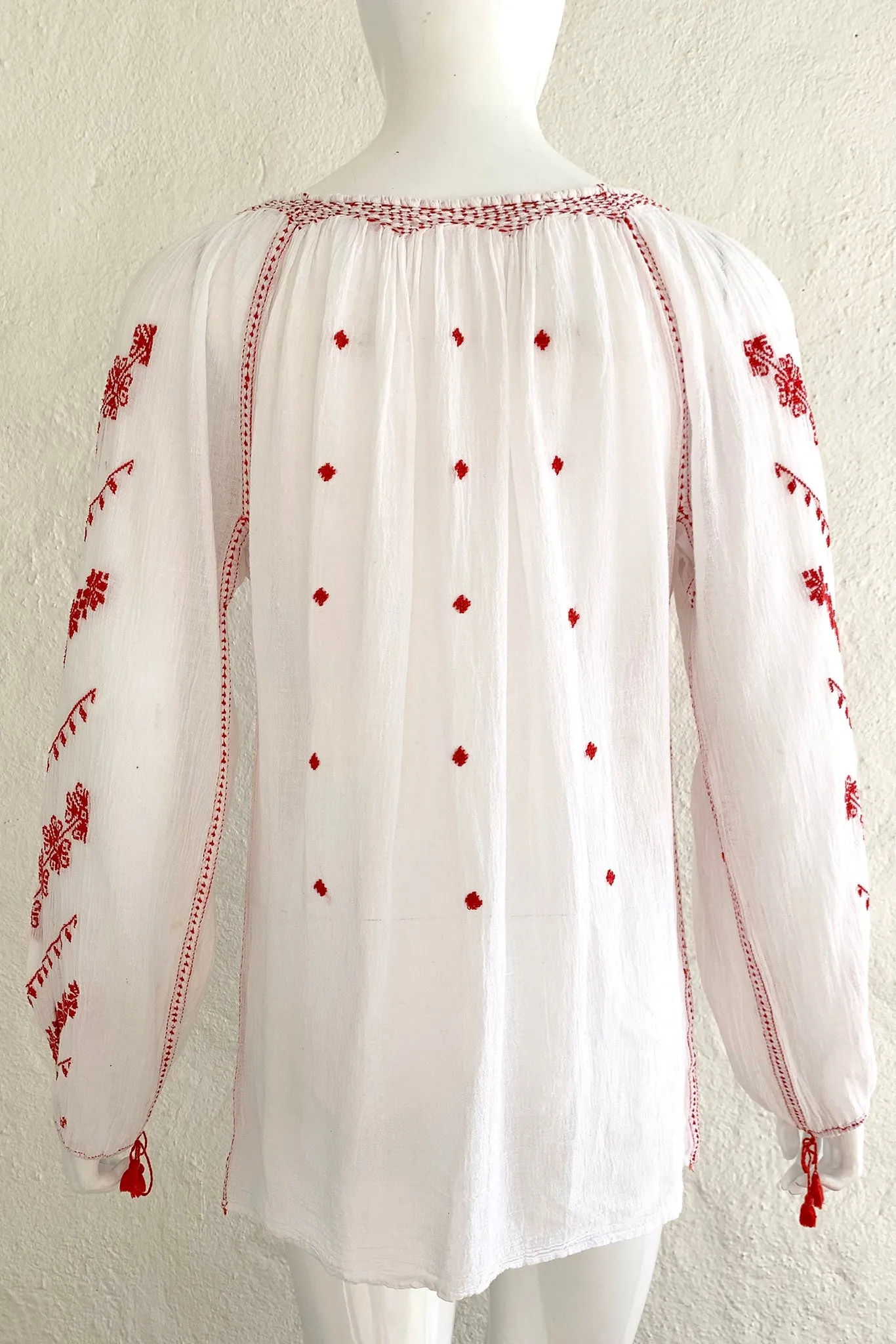 Embroidered Gauze Blouse