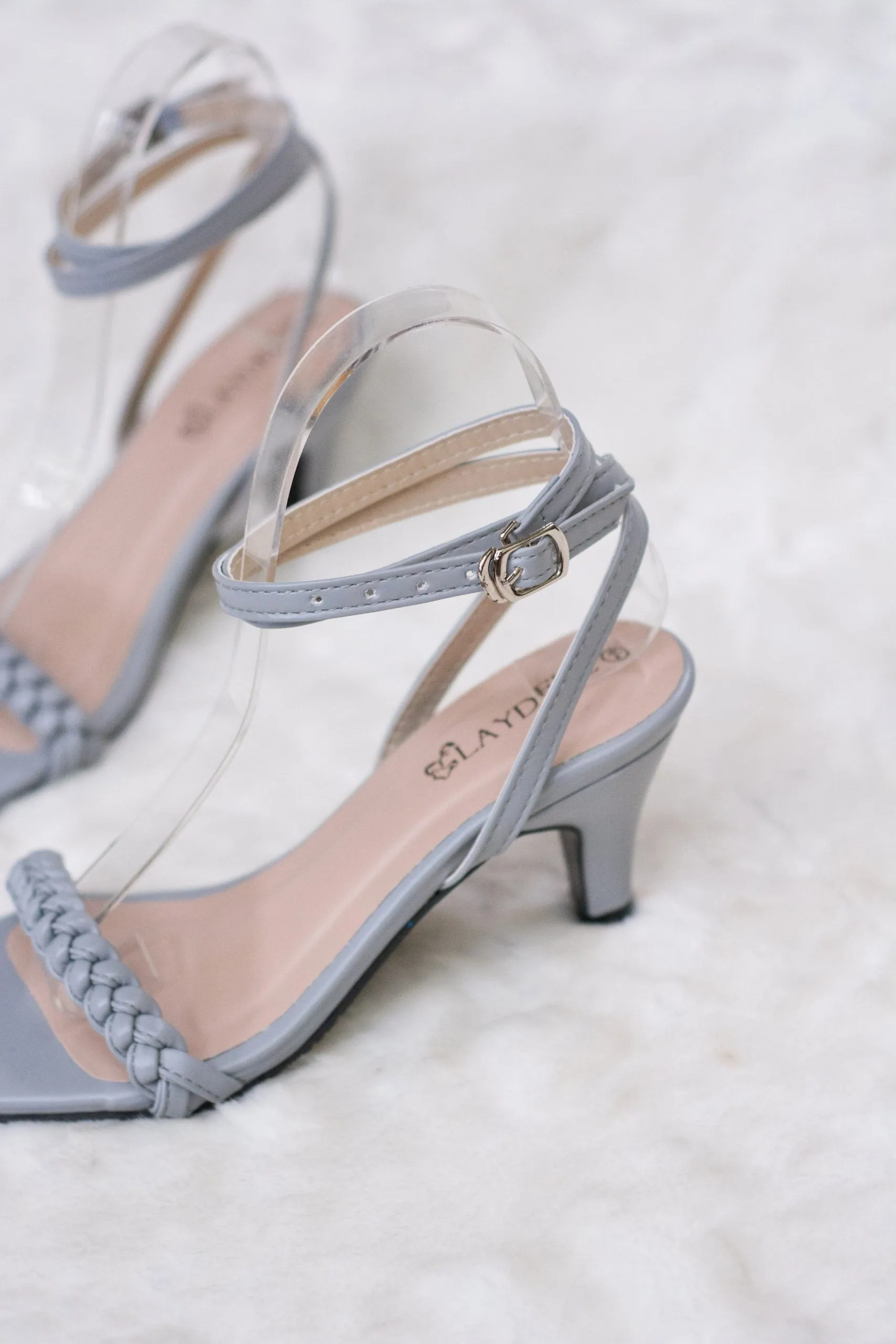 Emelie Front Braided Square Toe Pointed Heels