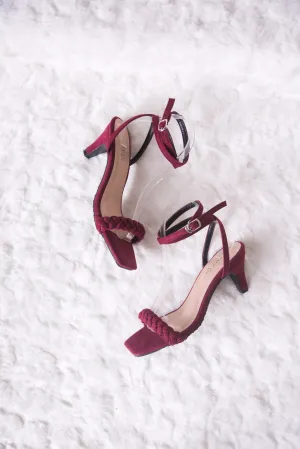 Emelie Front Braided Square Toe Pointed Heels