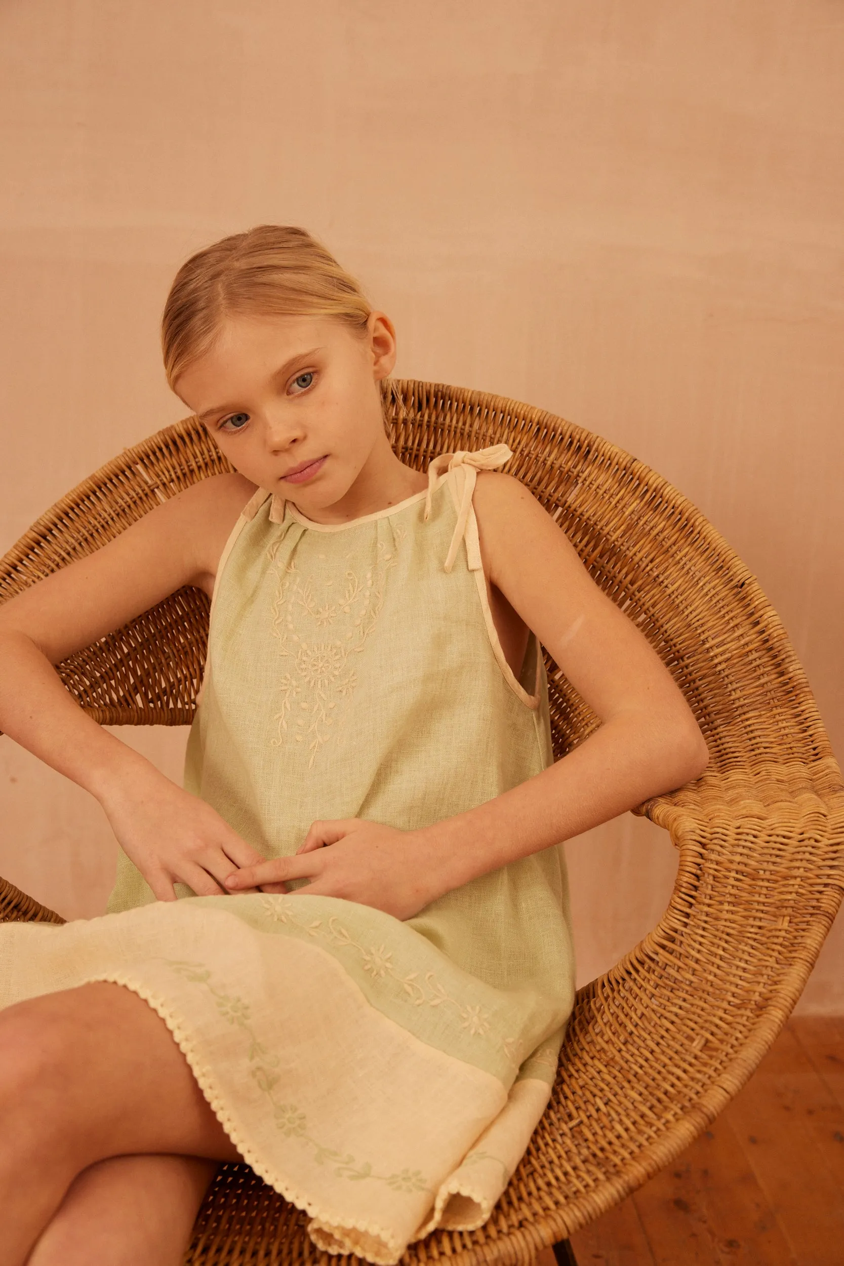 Emeline Sundress - Spearmint/Milk