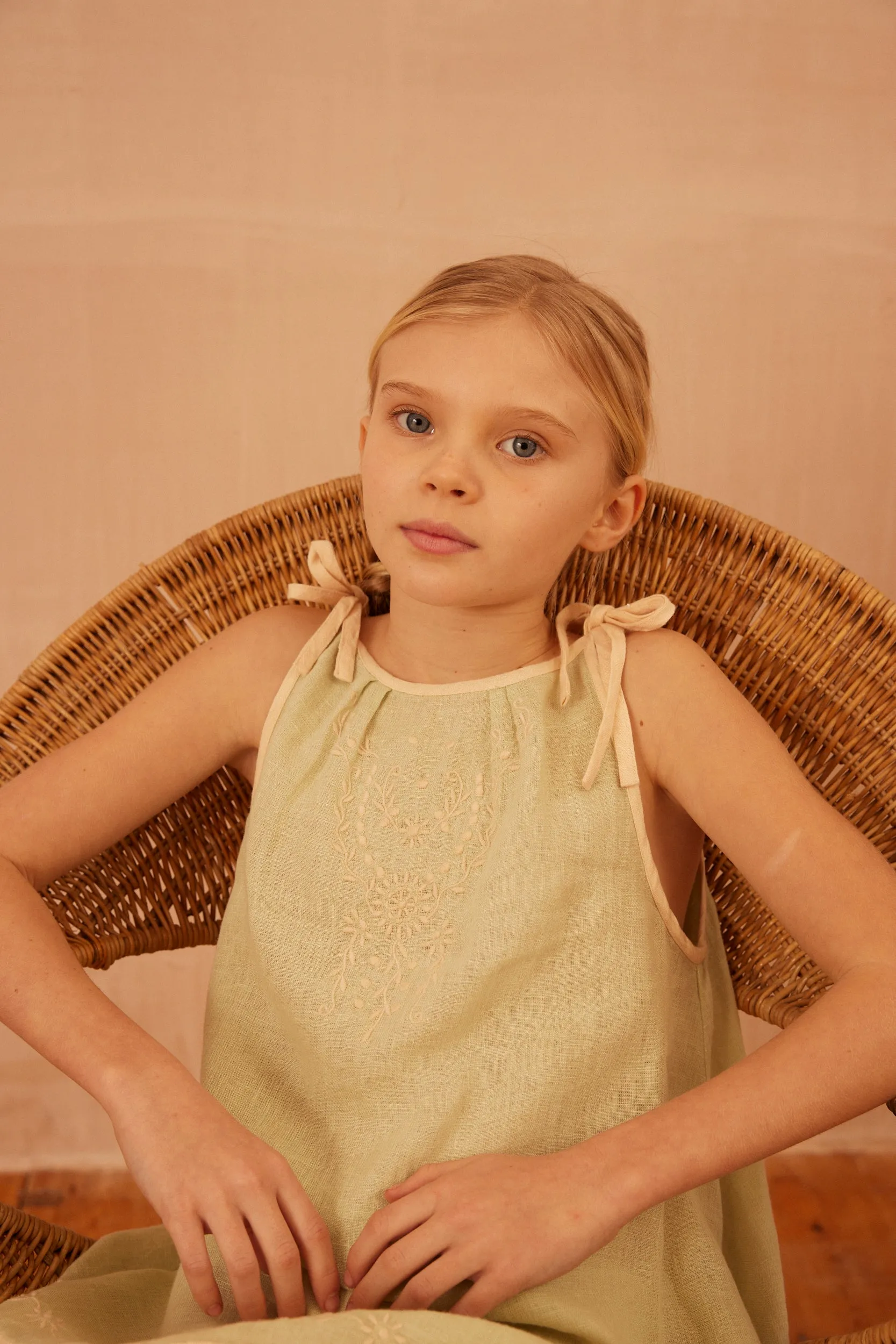 Emeline Sundress - Spearmint/Milk