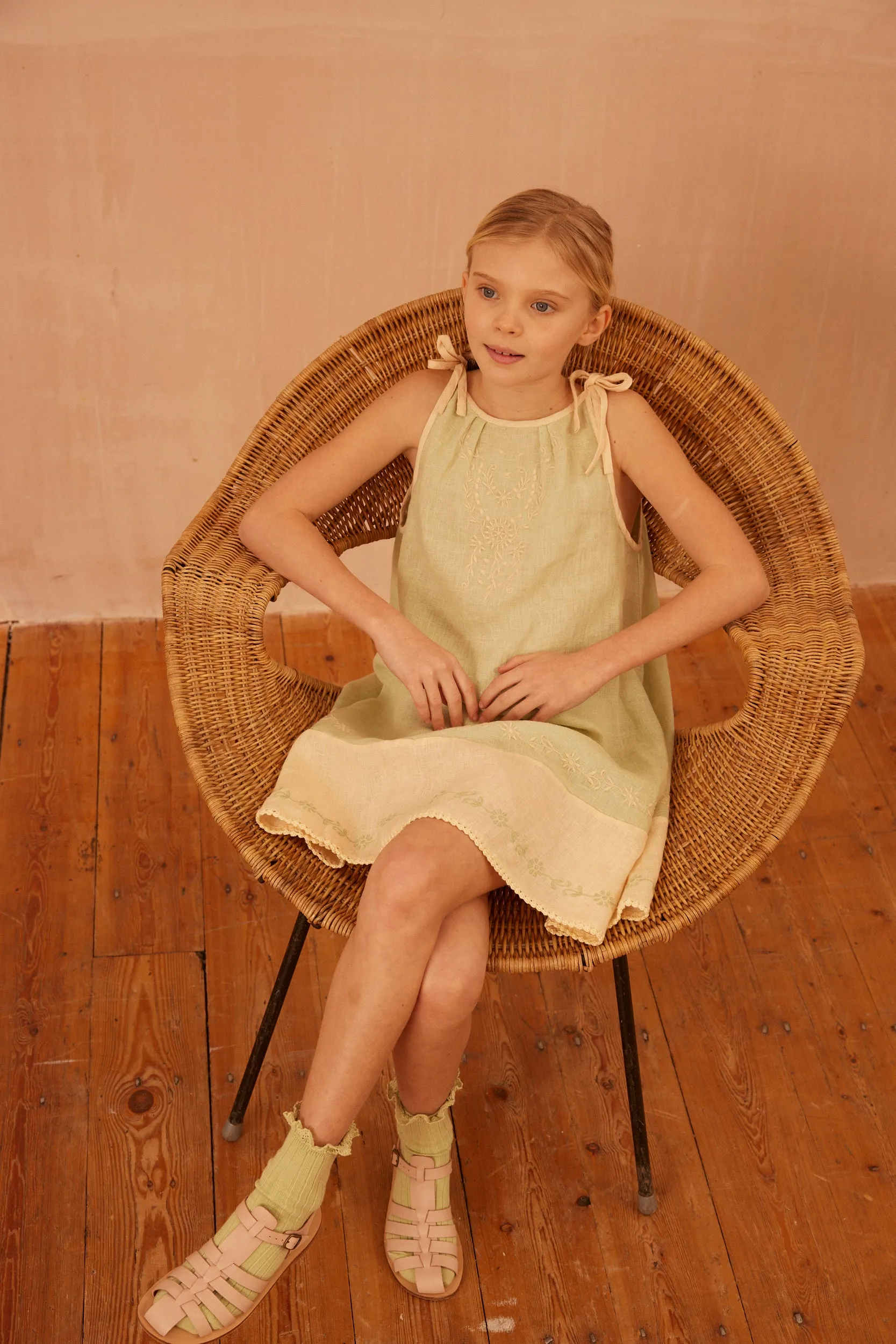 Emeline Sundress - Spearmint/Milk