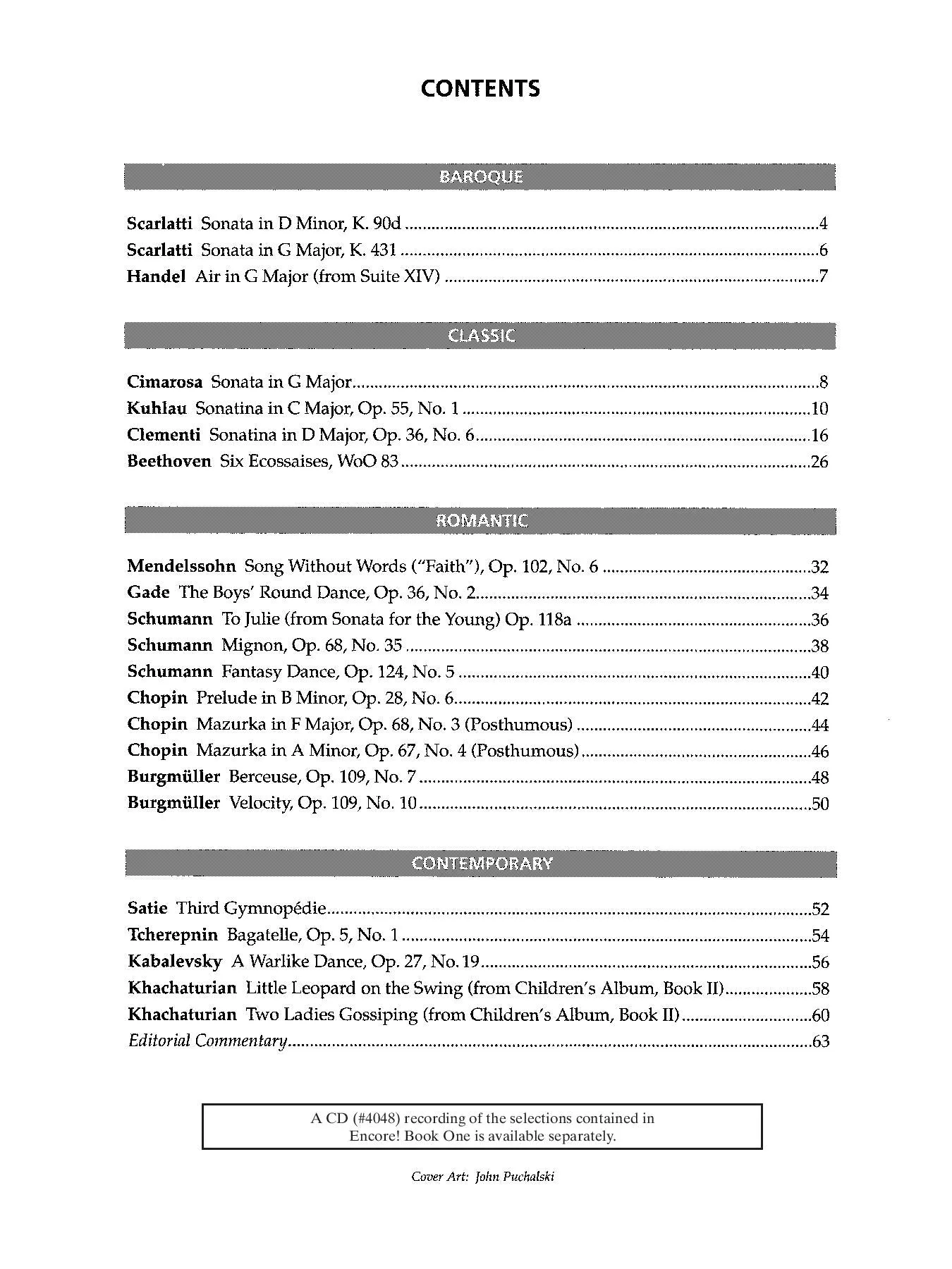Encore!, Book 1 for Solo Piano