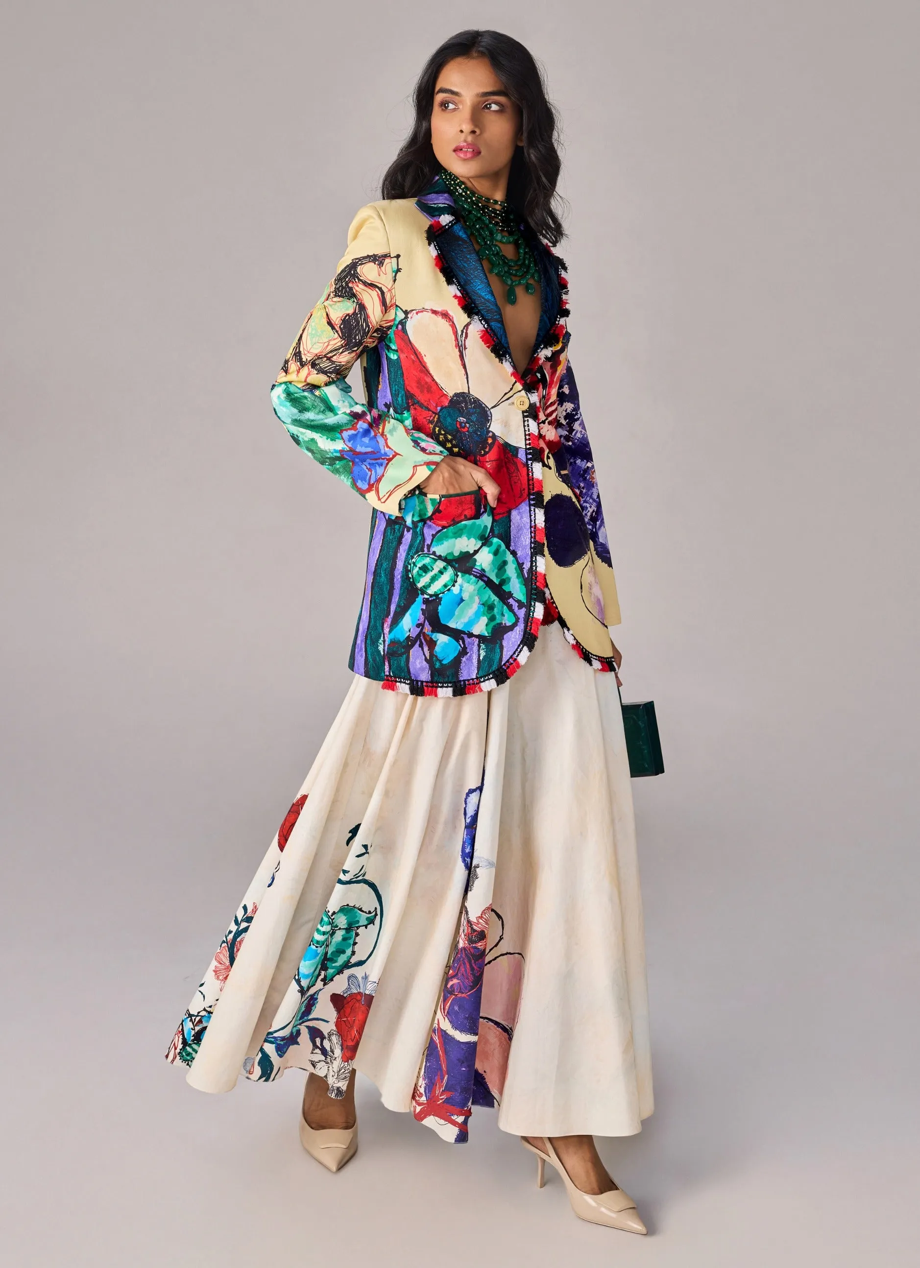 Evie multicolor blazer and jane skirt