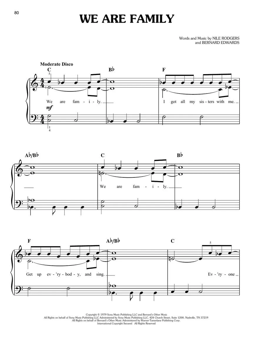 Favorite Songs In Easy Keys