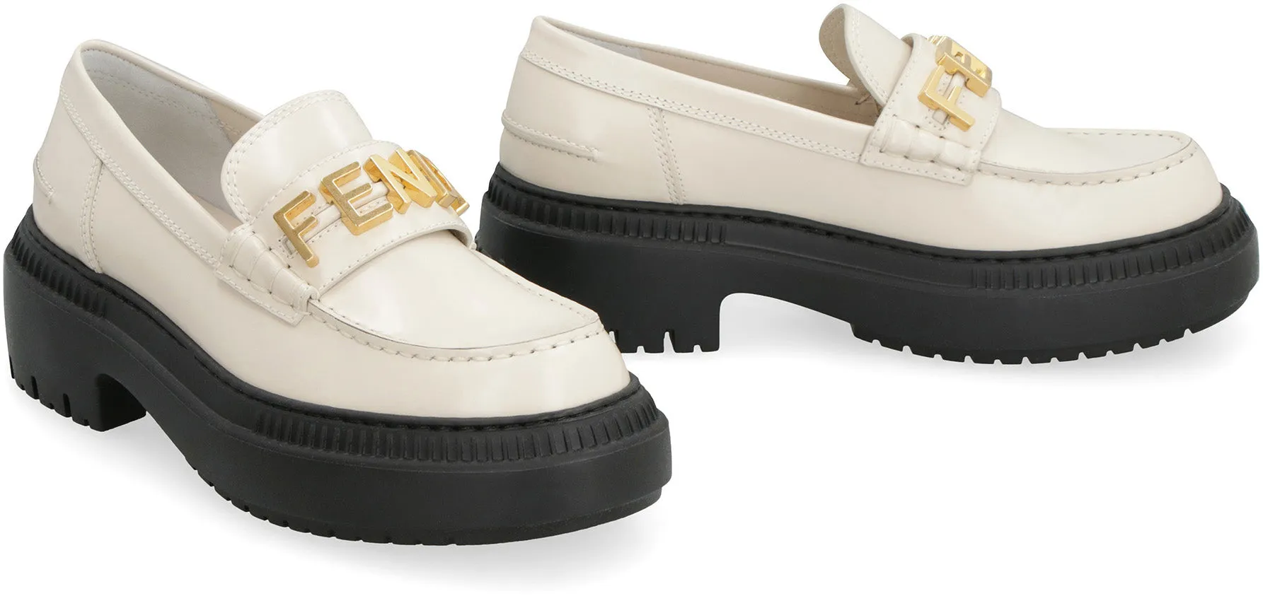 Fendigraphy leather loafers