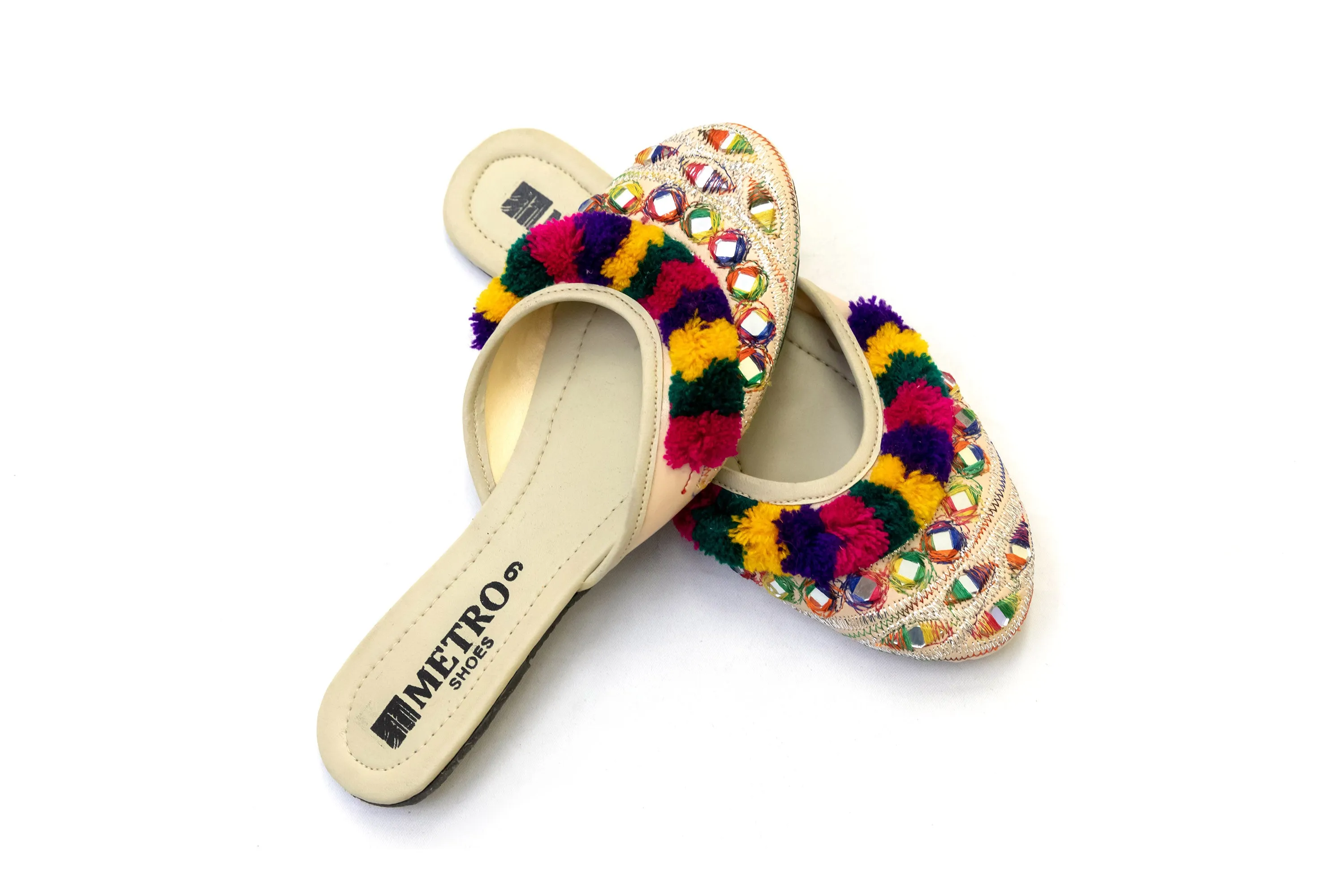 Festive Creme Khussa - Sandals - Women's