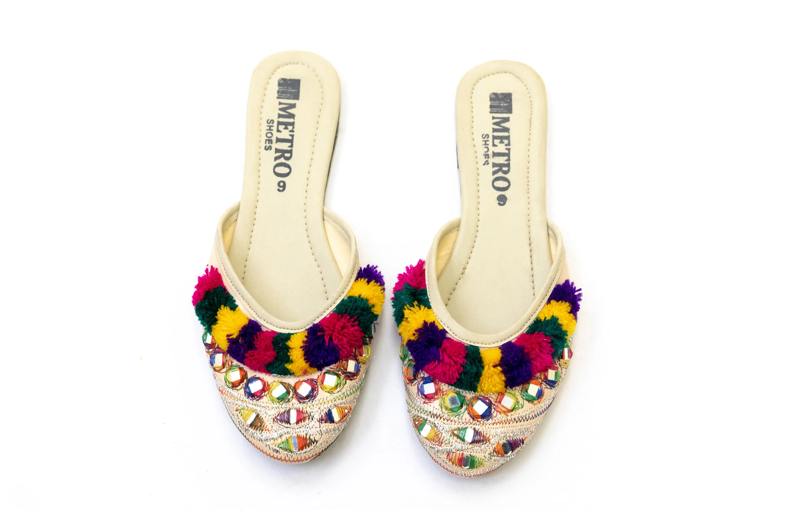 Festive Creme Khussa - Sandals - Women's