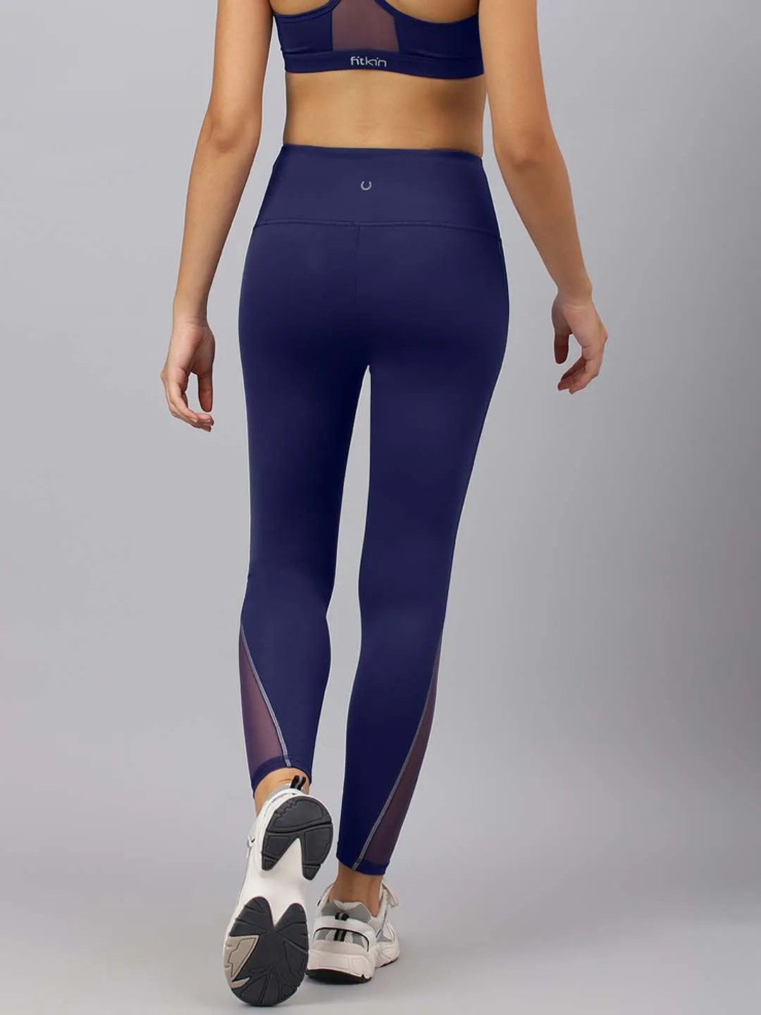 Fitkin Women's Blue Dolphin Curve Sculpt Tights