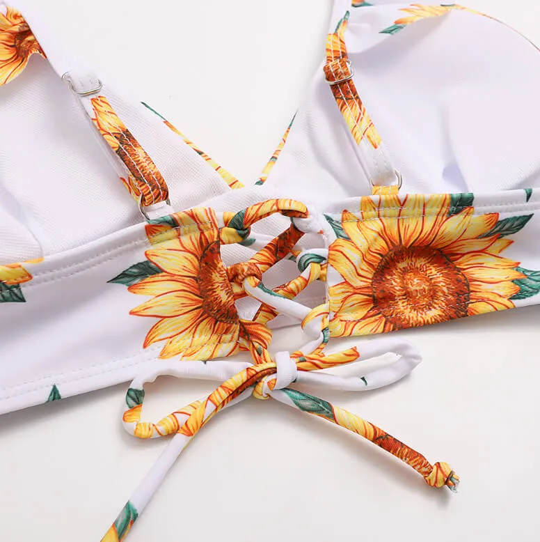Floral Ruffle Strap Bikini