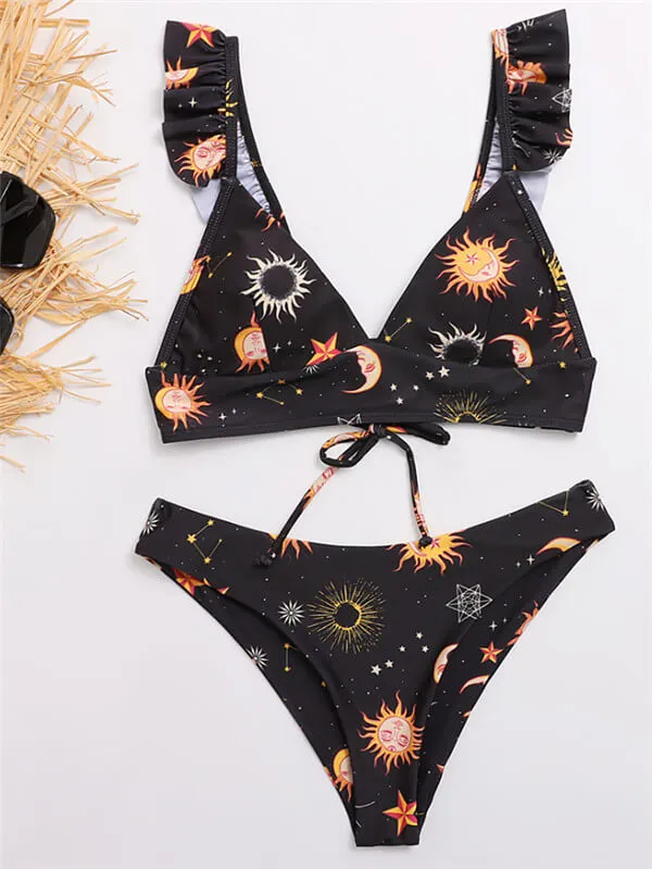 Floral Ruffle Strap Bikini
