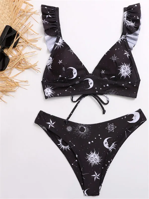 Floral Ruffle Strap Bikini