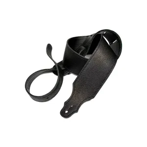 Franklin USA 'Purist' Quality Soft Leather Guitar Strap - Black, 2.5" Wide